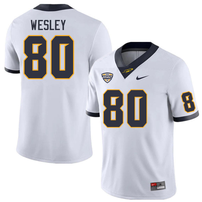 Toledo Rockets #80 Elijah Wesley College Football Jerseys Stitched Sale-White